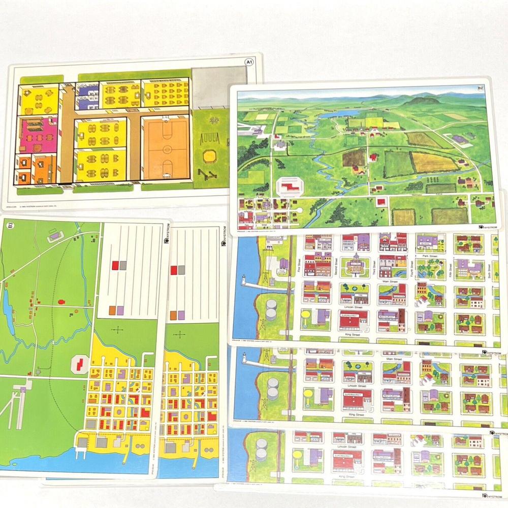 Lot Of 7 Nystrom Plastic Placemats 1988 Education 17”x11” Farm City Land Herff